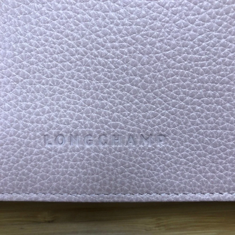 Longchamp Le Foulonné Continental Wallet Small Pink Grained Leather New